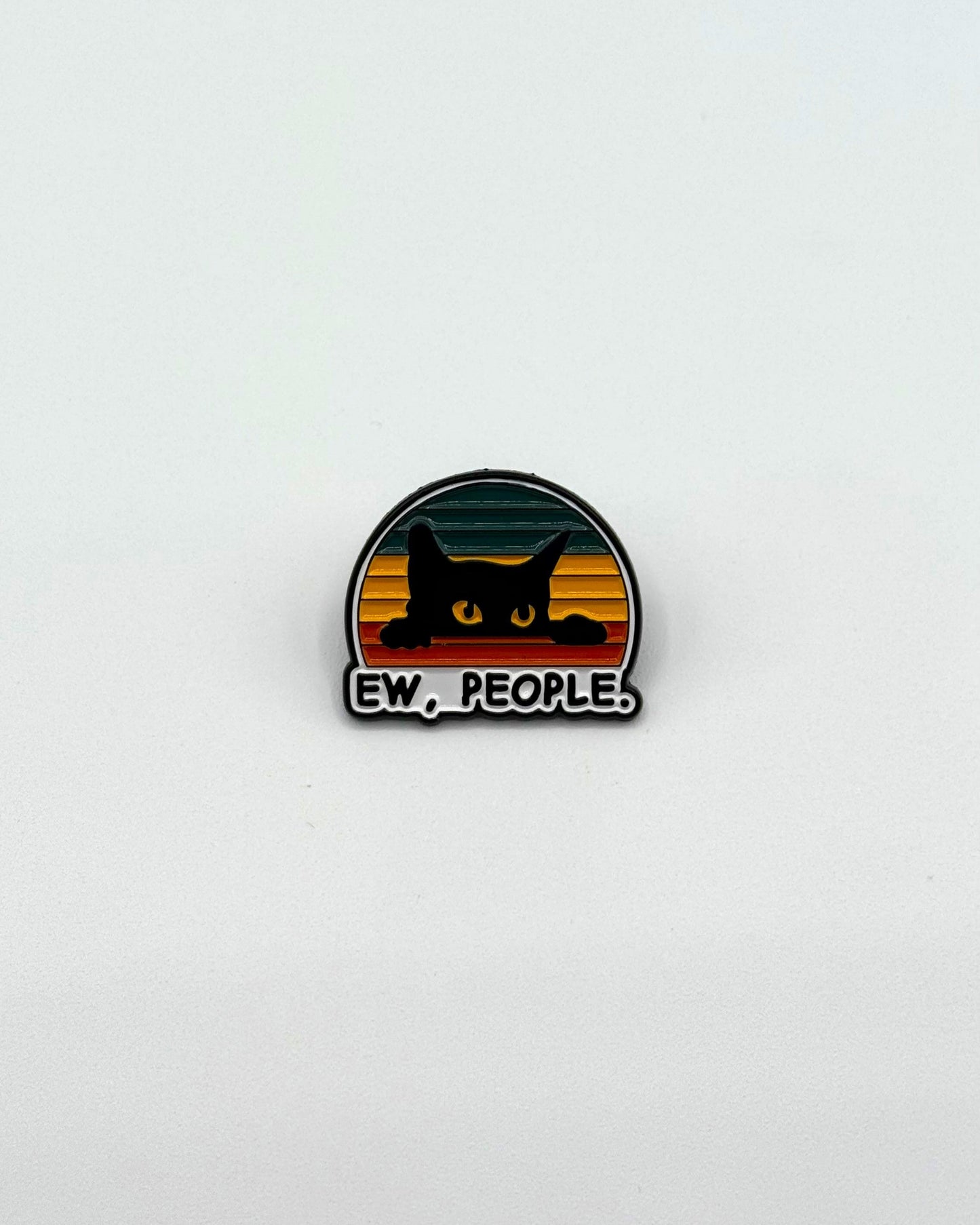 a cat with text displaying ew people